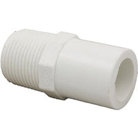 PVC Straight Adapter, 1/2" Male Thread (MPT) to 1/2" Spigot (SPG)