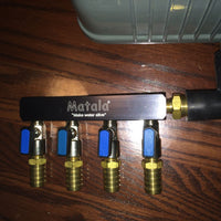 Matala Hakko Heavy Duty 4-Outlet Air Manifold attached to air pump