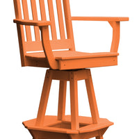 A&L Furniture Co. Amish-Made Poly Classic Swivel Counter-Height Chair with Arms