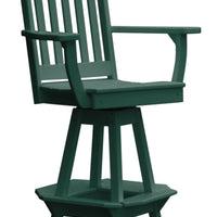 A&L Furniture Co. Amish-Made Poly Classic Swivel Counter-Height Chair with Arms