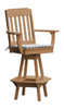 A&L Furniture Co. Amish-Made Poly Traditional Swivel Counter-Height Chair with Arms