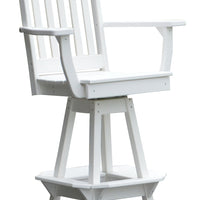 A&L Furniture Co. Amish-Made Poly Traditional Swivel Counter-Height Chair with Arms
