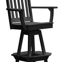 A&L Furniture Co. Amish-Made Poly Royal Swivel Counter-Height Chair with Arms