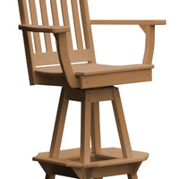 A&L Furniture Co. Amish-Made Poly Royal Swivel Counter-Height Chair with Arms