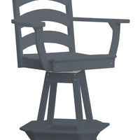 A&L Furniture Co. Amish-Made Poly Ladderback Swivel Counter-Height Chair with Arms