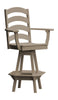 A&L Furniture Co. Amish-Made Poly Ladderback Swivel Counter-Height Chair with Arms