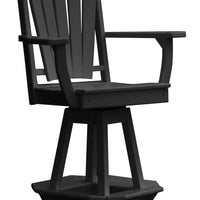 A&L Furniture Co. Amish-Made Poly Fanback Swivel Counter-Height Chair with Arms