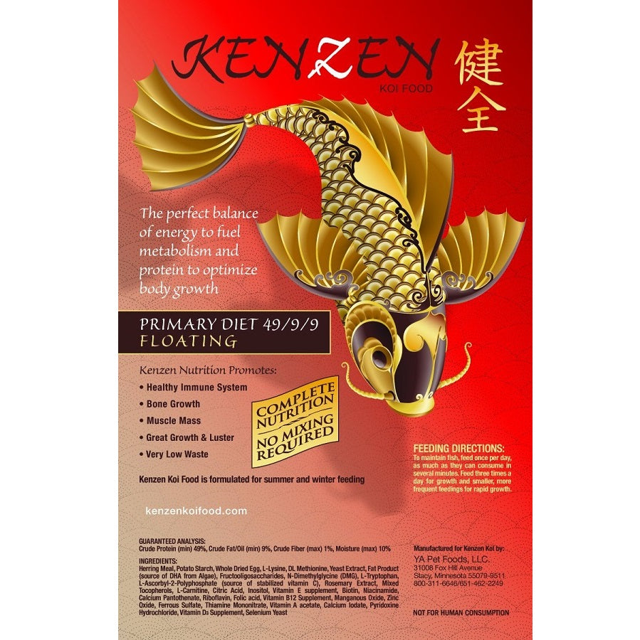 Kenzen Koi Food Primary Diet Floating, 40 Pounds — Full Case of (4) 10 Pound Bags