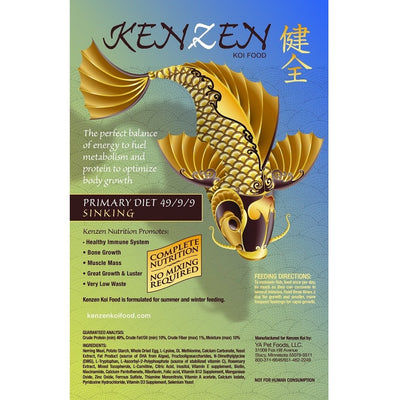 Kenzen Koi Food Primary Diet Sinking, 40 Pounds — Full Case of (4) 10 Pound Bags