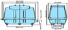 Dimensions for Medo® LA-100 Koi Pond Air Pump