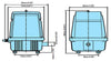 Dimensions for Medo® LA-28B Koi Pond Air Pumps