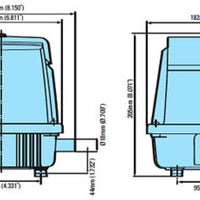 Dimensions for Medo® LA-45B Koi Pond Air Pumps