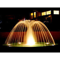ProEco Display Fountain Spray Rings illuminated at night