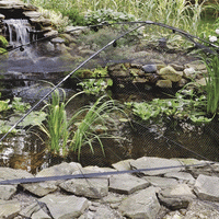 Atlantic Water Gardens Pond & Garden Protector keeping leaves and and debris out of the pond