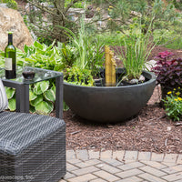Green Slate Aquascape Patio Pond with plants and fountain spitter