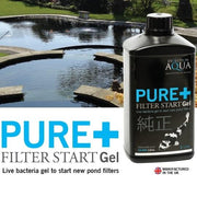 Evolution Aqua PURE+ Filter Start Gel with beautiful pond in the background.