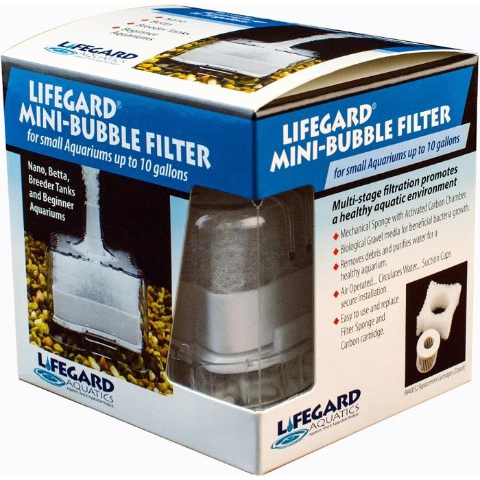 Lifegard Aquatics Mini-Bubble Filter for Small Fish Tanks