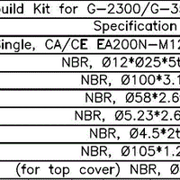 G-2300 / G-3500 Rebuild Kit contents