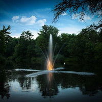Scott Aerator Night Glo LED Residential Fountain Lighting Set on a lake fountain