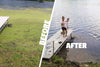 Before and after using Scott Aerator Floating AquaSweep