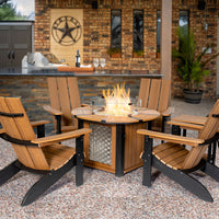 Royal Lifestyle 6 Piece Furniture Set — Firepit, 4 Chairs, and Side Table