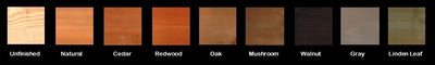 Color options for Amish-Made Stained Wooden Lighthouses with Lighting