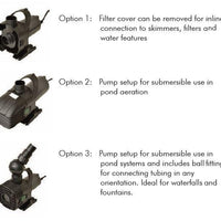 Installation options for Blue Diamond T Series Pond and Water Feature Pumps