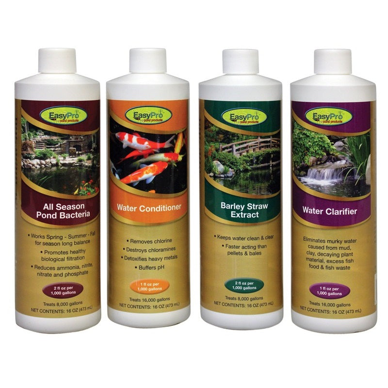 EasyPro All-In-One Pond Package with Bacteria, Barley Extract, Clarifier and Conditioner
